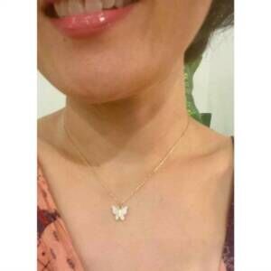 NEW ELLISON+YOUNG women's beauty of nature butterfly charm necklace in gold